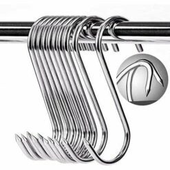 SUPERMARKET 10 Crochet De Boucher En Acier Inoxydable,s Crochets,120x4mm,Crochet S Pour BBQ,Viande,Saucisse,Batterie Cuisine,antirouille,robuste Et Durable，Superma