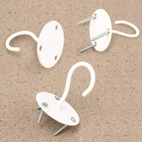 Lot De 2 Crochets De Plafond à Montage Mural Blanc, Crochets De Suspension Pour Plaque En Métal, Crochet De Plafond En Fer Pour Plante Suspendue/Suspensions/Paniers/Mangeoires à Oiseaux/Lanternes,Starlight – Image 4