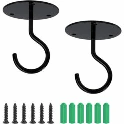 Crochet De Plafond Montage à Visser Crochet Mural Supérieur Pour Suspendus Lumière, Panier De Plantes Jardin, Jardinières, Mangeoires à Oiseaux, Lanternes, Carillons éoliens, Moustiquaire (4pcs),Starlight