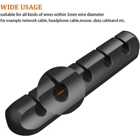 GUAZHUNIFR Pinces Pour Câbles Organisateur De Gestion Des Câbles,Guazhuni 2 Pièces Crochets Adhésifs, Support De Câble Pour Câbles D'alimentation Et Câbles Pour Accessoires De Charge, Câble De Souris, PC, Bureau Et Maison – Image 2