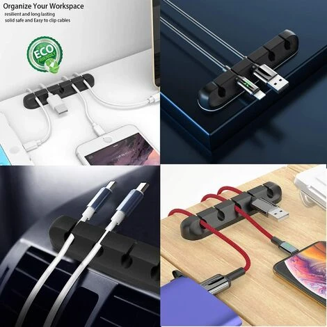 GUAZHUNIFR Pinces Pour Câbles Organisateur De Gestion Des Câbles,Guazhuni 2 Pièces Crochets Adhésifs, Support De Câble Pour Câbles D'alimentation Et Câbles Pour Accessoires De Charge, Câble De Souris, PC, Bureau Et Maison – Image 5
