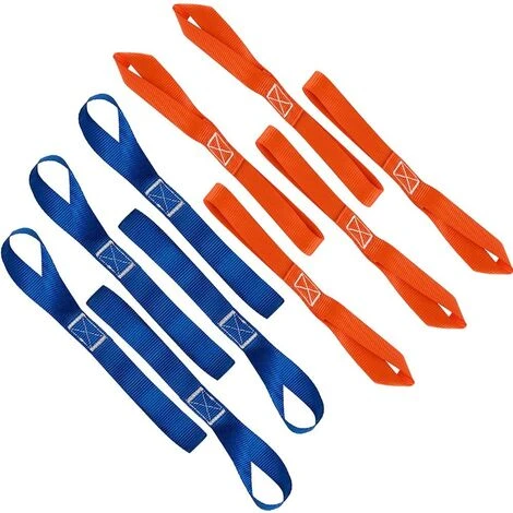 VERSAILLESFR 10 Pcs 11.6" Attache Souple à Boucle, Capacité De Charge De 1500 Lb , 4500 Lb De Ceintures De Force De Rupture, Ceintures Pour Le Remorquage Sécurisé De Motos Moto ATV UTV (blue+orange),Versailles