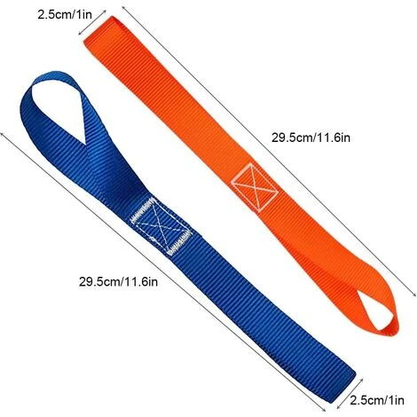 VERSAILLESFR 10 Pcs 11.6" Attache Souple à Boucle, Capacité De Charge De 1500 Lb , 4500 Lb De Ceintures De Force De Rupture, Ceintures Pour Le Remorquage Sécurisé De Motos Moto ATV UTV (blue+orange),Versailles – Image 2