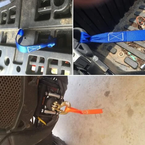 VERSAILLESFR 10 Pcs 11.6" Attache Souple à Boucle, Capacité De Charge De 1500 Lb , 4500 Lb De Ceintures De Force De Rupture, Ceintures Pour Le Remorquage Sécurisé De Motos Moto ATV UTV (blue+orange),Versailles – Image 5