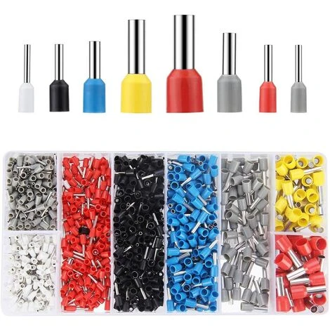 SUPERMARKET Embout De Cablage, Chaussures Set, Lot De 1200 Embouts De Câble Set De Douilles Isotherme 0,5–10 Mm² Pour Câble Bricolage, Etc. (1200 Cosses)