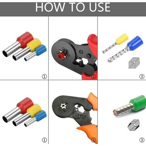 SUPERMARKET Embout De Cablage, Chaussures Set, Lot De 1200 Embouts De Câble Set De Douilles Isotherme 0,5–10 Mm² Pour Câble Bricolage, Etc. (1200 Cosses) â Image 3