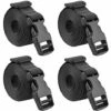 Sangle à Boucle 25 Mm Sangle à Cliquet 4 Pièces Courroie Serrage Plastique Sangle D'Arrimage Pour Emballage Valise Déménagement Bagage (Noir )，Irisfr