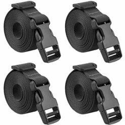 Sangle à Boucle 25 Mm Sangle à Cliquet 4 Pièces Courroie Serrage Plastique Sangle D'Arrimage Pour Emballage Valise Déménagement Bagage (Noir )，Irisfr
