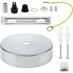 Ceiling Rose Pendant Cable Grip Flex Pince Plaque Pour Luminaire 100mm Choisir Lampe Suspension Multi Couleur Complet Ensemble Chrome—Triomphe