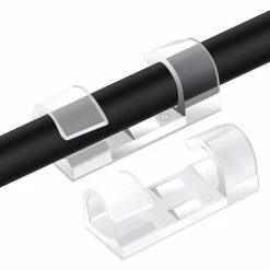 GUAZHUNIFR 40PCS Clips Câble, Support De Fils De Rangement De Câble Avec Coussinets Auto-Adhésifs Solides, Peut être Utilisé Pour Gérer De Câbles/Fils Dans Une Maison Ou Un Bureau (Transparent).Gu.B/bon