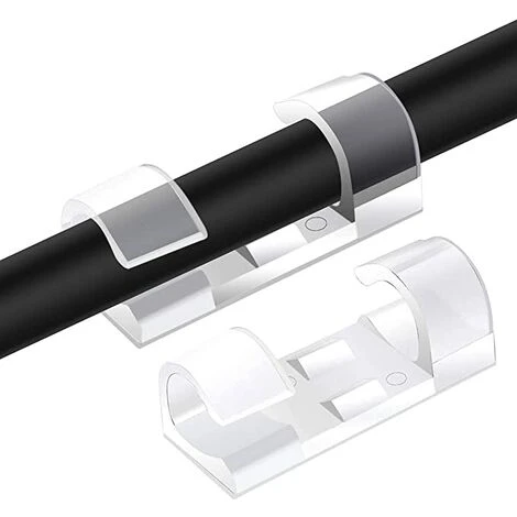 GUAZHUNIFR 40PCS Clips Câble, Support De Fils De Rangement De Câble Avec Coussinets Auto-Adhésifs Solides, Peut être Utilisé Pour Gérer De Câbles/Fils Dans Une Maison Ou Un Bureau (Transparent).Gu.B/bon