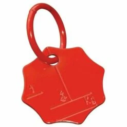 CYCLINGCOLORS Plaque D'identification élingue Acier 75mm Sangle Chaîne Remorque Levage Plaquette Rouge Marqueur CE