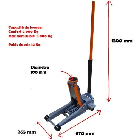 SCHWERLAST Cric Rouleur Professionnel 3 T Extra Plat – Image 2