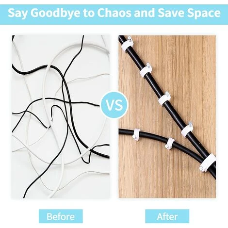 MACARON Lot De 300 Clips Muraux En Acier Pour Câbles - Différentes Spécifications - Solides - Durables - Blancs - Rondes - 300 De 10 Mm - Gestion Des Câbles LO-Ron – Image 4