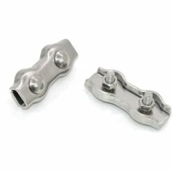 MACARON Lot De 4 Serre-câbles En Acier Inoxydable - M6 Câble Métallique En Acier Inoxydable Fabricant De Mandrin Double Mandrin à Lingot Double Clip De Fixation De Corde Marine LO-Ron