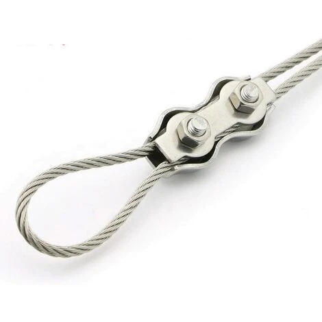 MACARON Lot De 4 Serre-câbles En Acier Inoxydable - M6 Câble Métallique En Acier Inoxydable Fabricant De Mandrin Double Mandrin à Lingot Double Clip De Fixation De Corde Marine LO-Ron – Image 4