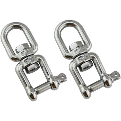 MACARON Lot De 2 Anneaux Pivotants Robustes En Acier Inoxydable 304 8 Mm LO-Ron