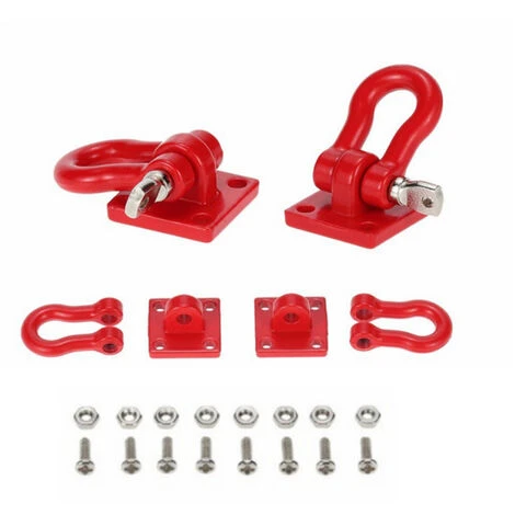 MACARON Boucle De Remorque RC Voiture, Manille RC Sauvetage Verrouillage Accessoire Pour Modèle De Voiture D'escalade RC Crawler(Rouge)LO-Ron – Image 3