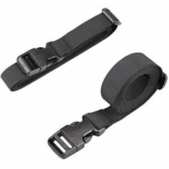 IRISFR Lilaris Sangle à Boucle 25 Mm Sangle à Cliquet 2 Pièces Courroie Serrage Plastique Sangle D'Arrimage Pour Emballage Valise Déménagement Bagage (Noir - 188cm)