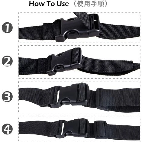 NAXUNNN Sangle à Boucle Rapide 25 Mm 38 Mm Sangle D'Arrimage 4 Pièces Sangle à Cliquet Plastique Courroie De Serrage Pour Fixation Bagage (1,5 M, A - Noir - 25mm) – Image 3