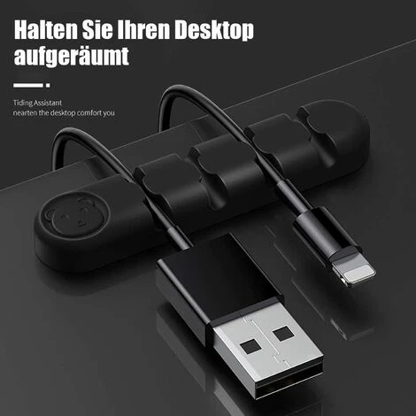 MEZHENG 5 Pièces Clips Câble Organisateur Bureau, Support De Câble Adhésif En Silicone, Clips Pour Câbles Bien Rangés Durable, Pour Câble De Charge USB/Câble D'alimentation/Câble De Souris – Image 5