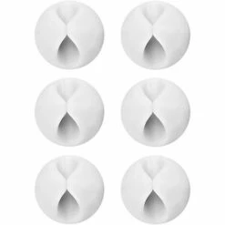 MEZHENG 6 Pack Câble Clips, Rangement-câbles Et Serre-câbles Pour TV Ordinateur PC Portable Maison Et Bureau, Blanc