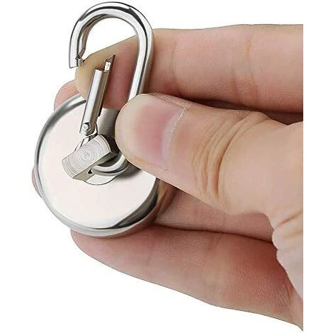 MEZHENG Crochets Magnétiques , Aimant En Néodyme Super Résistant De 60 Lb Avec Crochet à Mousqueton Amovible, Crochets Magnétiques Robustes Pour Le Bureau De Bourses De Cuisine Grill, Paquet De 2 – Image 4