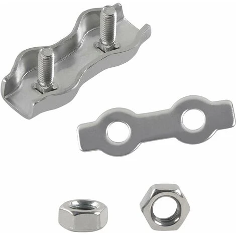 TINOR M3 Duplex Clips Serre-câbles En Acier Inoxydable 304 Pinces Duplex Pour Filin Pour Cordes à Linge En Câble Métallique Voiles De Soleil Suspendues Patio Fixe 8 Pièces â Image 2