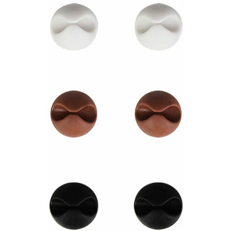 NAXUNNN Lot De 6 Clips Câble Durable, Range-câbles Et Serre-câbles, Self-adhésif, Organiseur Et Rangement De Bureau