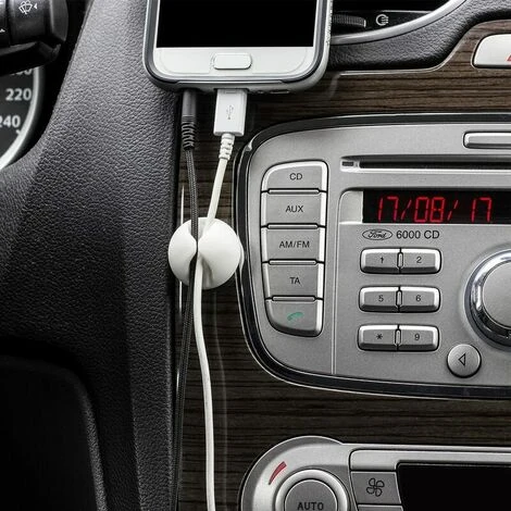 NAXUNNN Lot De 6 Clips Câble Durable, Range-câbles Et Serre-câbles, Self-adhésif, Organiseur Et Rangement De Bureau – Image 5