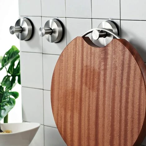 MEZHENG Crochet Ventouse -pack De 2 Crochet Porte Serviette à Ventouse Accroche Torchon En Inox Barre Crochet Cuisine Ventouse Pour Cuisine Et Salle De Bain, Douche, Manteaux Etc – Image 4