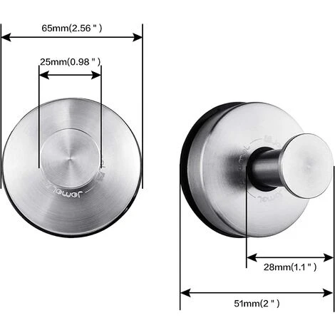 MEZHENG Crochet Ventouse -pack De 2 Crochet Porte Serviette à Ventouse Accroche Torchon En Inox Barre Crochet Cuisine Ventouse Pour Cuisine Et Salle De Bain, Douche, Manteaux Etc – Image 5