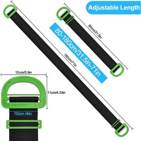 MEZHENG Lot De 2 Sangles De Transport Robustes Sangles De Transport De Meubles Charge 600 Livres Sangles Mobiles Avec Poignées Sangles De Levage Réglables Pour Meubles, Boîtes, Matelas, Construction – Image 2