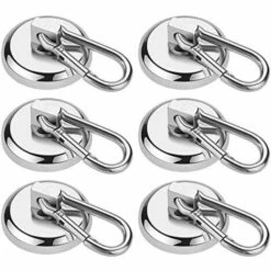 DONTODENT Crochets Magnétiques , Aimant En Néodyme Super Résistant Avec Crochet à Mousqueton Amovible, Crochets Magnétiques Robustes Pour Le Bureau De Bourses De Cuisine Grill, Paquet De 6