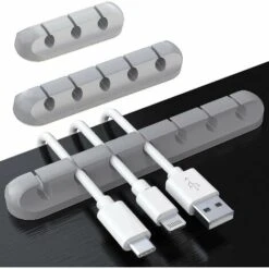 DONTODENT Clips De Câble, 3 Paquets Organisateur De Gestion De Cordon Gris