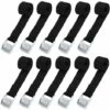 GGNRALNY 10pcs Sangle D'arrimage 2*39CM Kit De Fixation Pour Moto/ Voiture/ Porte Vélo Sangle De Serrage Charge Maximale 500 Kg - Noir
