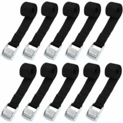 GGNRALNY 10pcs Sangle D'arrimage 2*39CM Kit De Fixation Pour Moto/ Voiture/ Porte Vélo Sangle De Serrage Charge Maximale 500 Kg - Noir