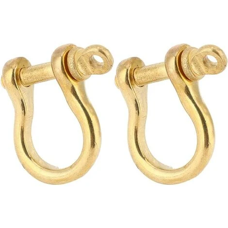 ENLENK 2 Ensemble Manille D'ancre En Laiton Pur Type U Porte-clés Porte-clés Crochet Boucle De Connexion Dorée Manille 10mm Manille U – Image 5