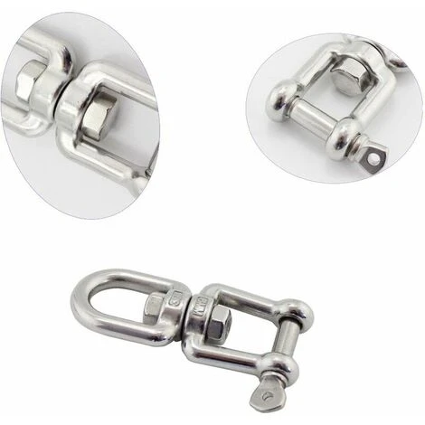 LLOVE Émerillon Manilles Chaînes D'ancrage D'amarrage Connecteur Pivotant En 304 INOX Pour Bateau Marine - 10mm – Image 5