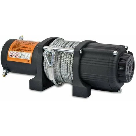 WinchPro - Treuil Électrique 12V 2000kg/4500lbs, Câble D'acier De 15m, 2 Télécommandes (1 Sans Fil, 1 Câble), Plaque De Montage, Idéal Pour Atv, Buggies, Remorques, Quads Et Bateaux – Image 2